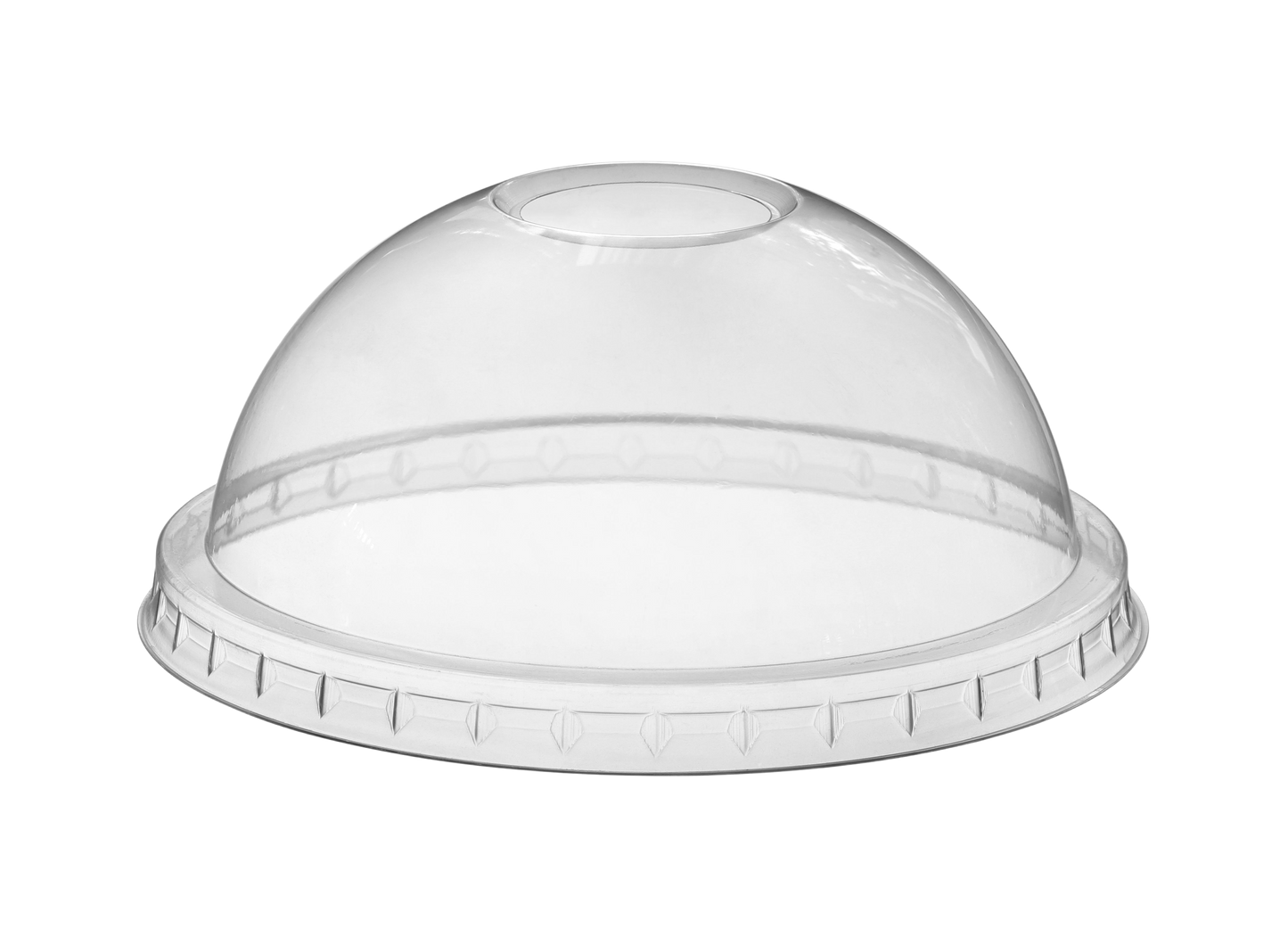 Kingston Daily KK-F98DL-WH Clear PET Plastic Dome Lids (with Hole) for 12oz/16oz/20oz/24oz Cups - 1000/case (20 sleeves / 50 count)