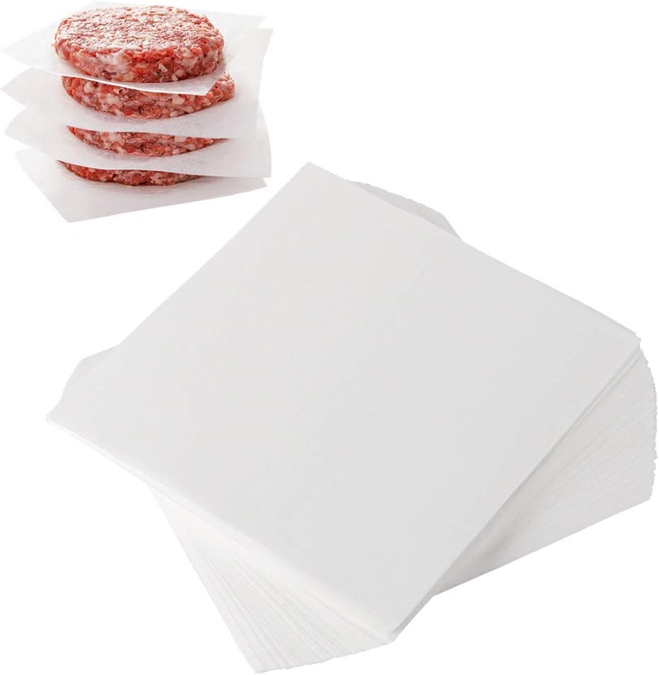 Burger Patty Sheet 5.5X5.5 IN Dry Wax Paper White Freezer Safe 1000 Sheets/Pack 24 Packs/Case 24000 Sheets/Case