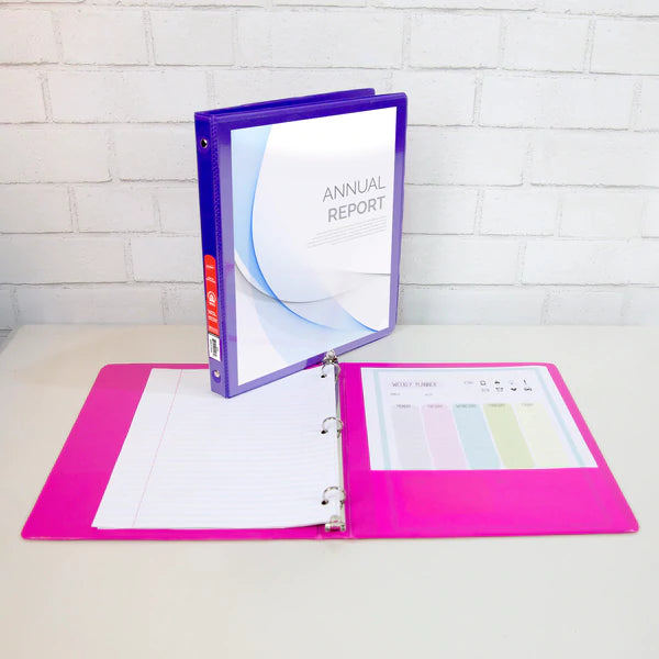 BAZIC 2" Grey Slant D-Ring View Binder w/ 2 Pockets Sold In 12 Units