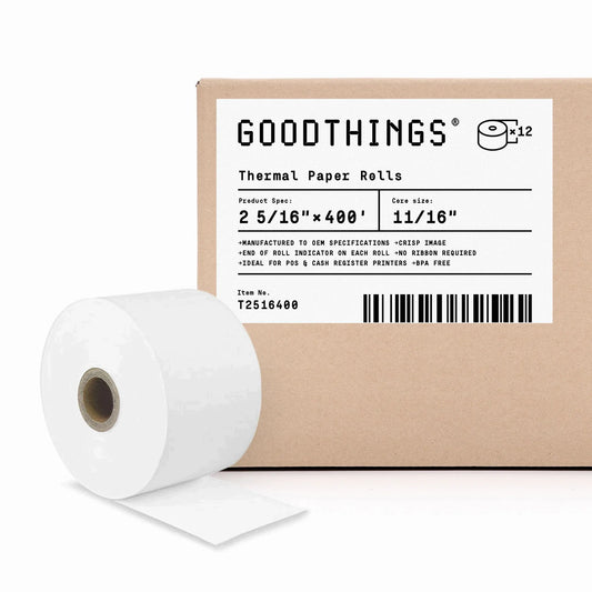 2 5/16" x 400' (12 Rolls) Thermal Paper Rolls, BPA Free, Pay at the Pump Dresser Wayne