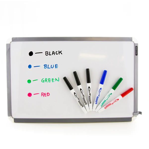BAZIC Asst. Color Fine Tip Dry-Erase Marker (4/Pack) Sold in 24 Units