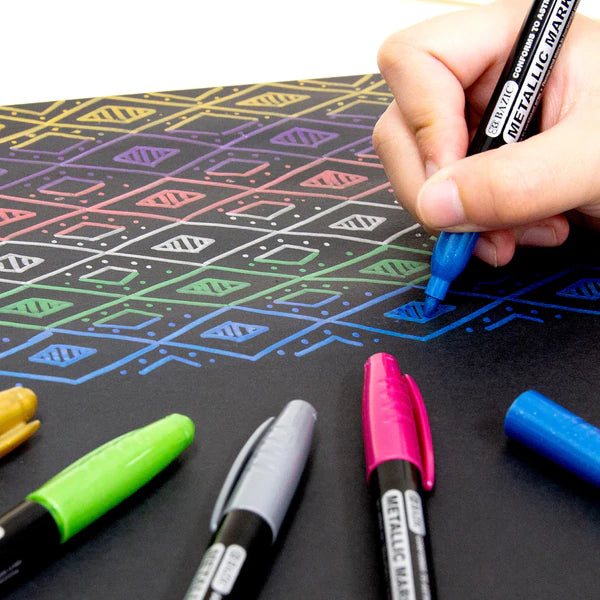 BAZIC Silver & Gold Metallic Markers (2/Pack) Sold in 24 Units