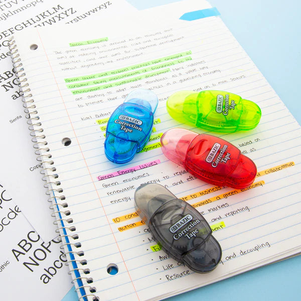 BAZIC 5 mm x 196" Mini Correction Tape with Protective Cap Sold in 24 Units