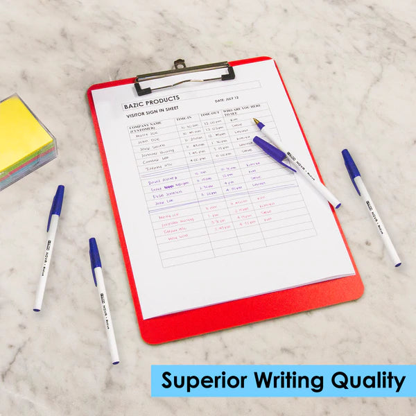 BAZIC Nova Blue Color Stick Pen (12/Box) Sold in 12 Units