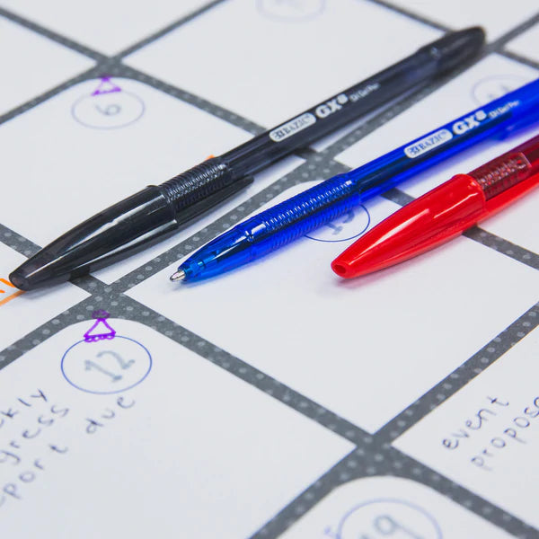 BAZIC GX-8 Blue Oil-Gel Ink Pen (12/Box) Sold in 12 Units