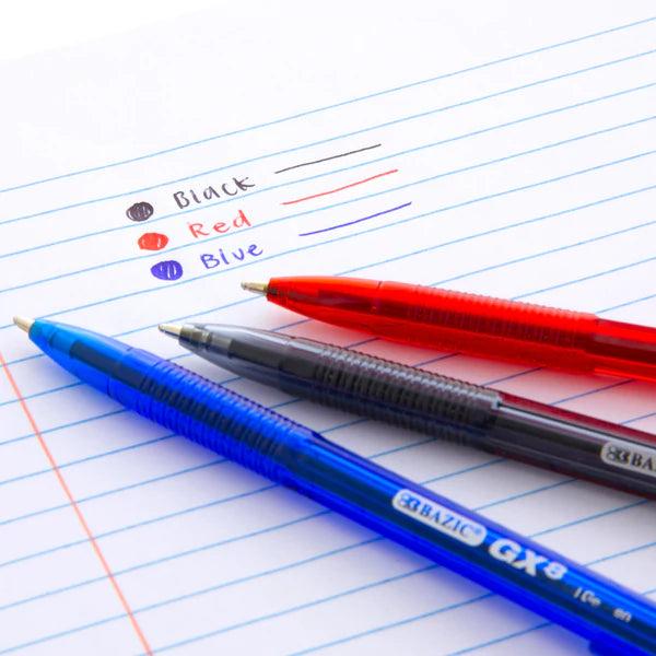 BAZIC GX-8 Black Oil-Gel Ink Pen (6/Pack) Sold in 24 Units