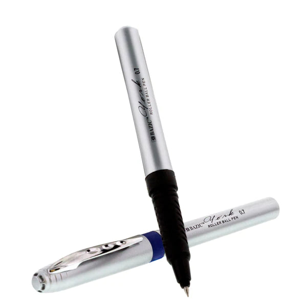 BAZIC York Asst. Color Rollerball Pen w/ Grip (3/Pack) Sold in 24 Units