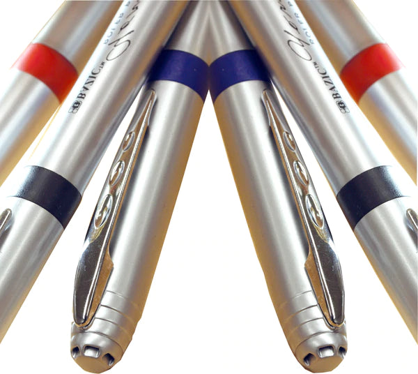 BAZIC York Asst. Color Rollerball Pen w/ Grip (3/Pack) Sold in 24 Units