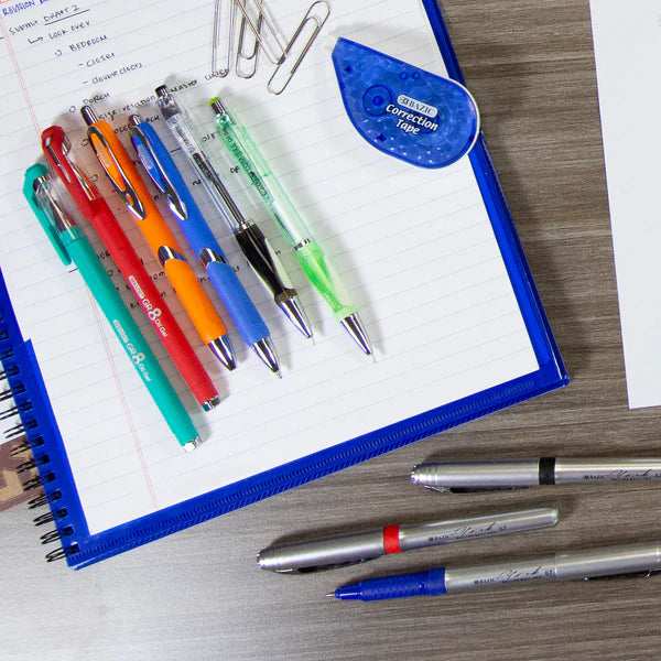 BAZIC York Asst. Color Rollerball Pen w/ Grip (3/Pack) Sold in 24 Units