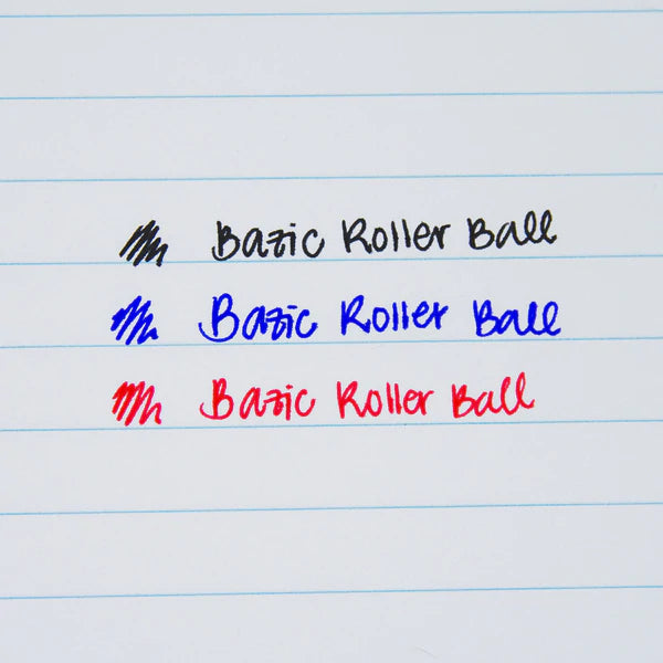 BAZIC York Asst. Color Rollerball Pen w/ Grip (3/Pack) Sold in 24 Units