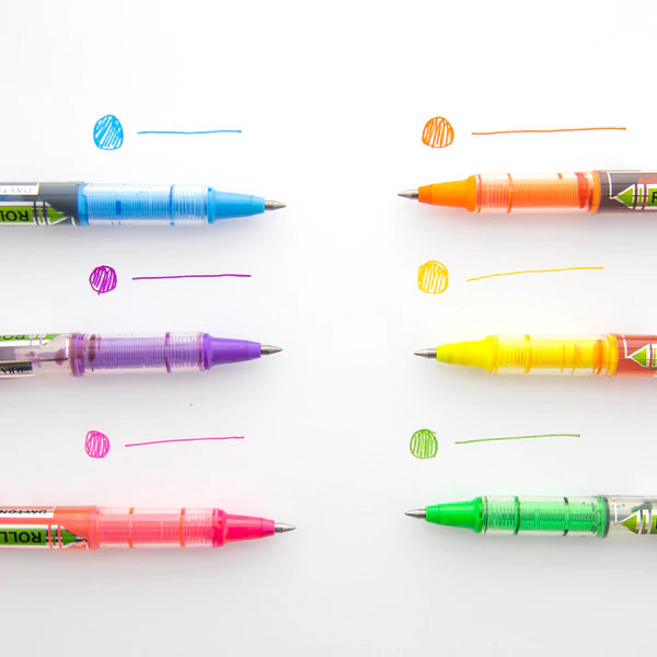 BAZIC 6 Color Dayton Rollerball Pen w/ Metal Clip Sold in 24 Units