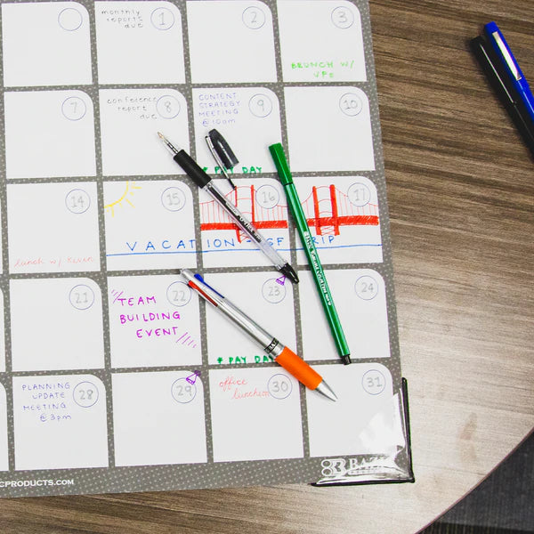 BAZIC Silver Top 4-Color Pen w/ Cushion Grip (2/Pack) Sold in 24 Units