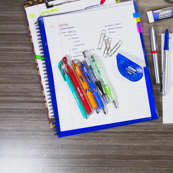 BAZIC Ciel Oil-Gel Ink Retractable Pen w/ Rubberized Barrel & Metal Clip (2/Pack) Sold in 24 Units