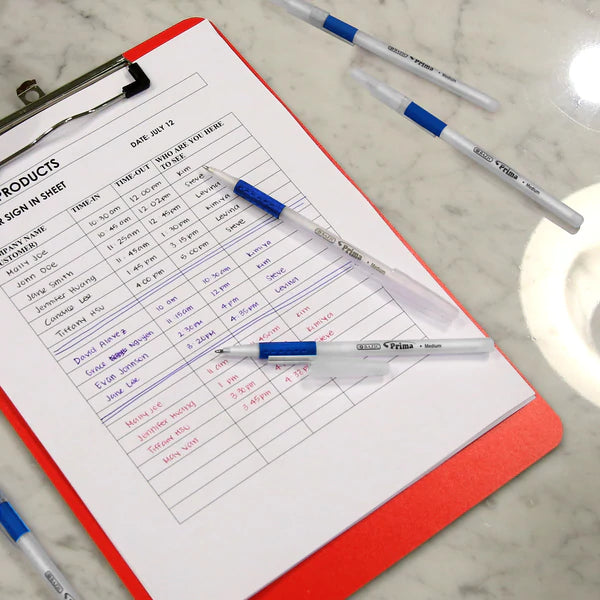 BAZIC Prima Blue Stick Pen w/ Cushion Grip (8/Pack) Sold in 24 Units