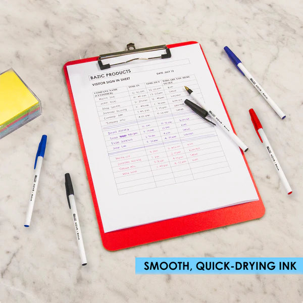 BAZIC Nova Assorted Color Stick Pen (12/Pack) Sold in 24 Units