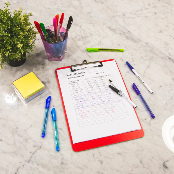 BAZIC B-330 Assorted Color Retractable Pen (5/Pack) Sold in 24 Units