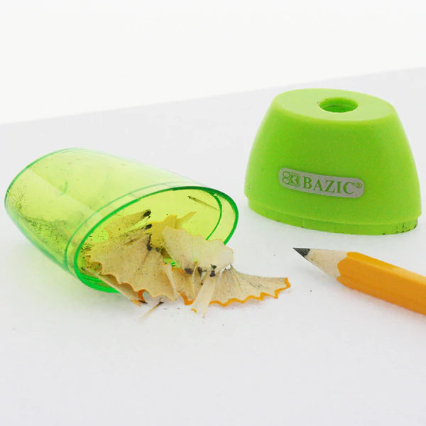 BAZIC Single Hole Sharpener w/ Receptacle Sold in 24 Units