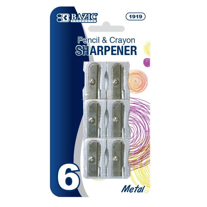 BAZIC Single Hole Metal Pencil Sharpener (6/Pack) Sold in 24 Units