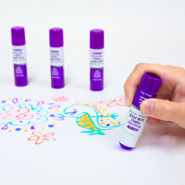 BAZIC 21g / 0.7 Oz. Large Washable Purple Glue Stick (2/Pack) Sold in 24 Units