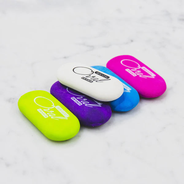 BAZIC White Oval Eraser (4/Pack) Sold in 24 Units