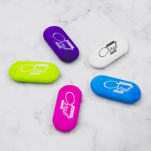 BAZIC White Oval Eraser (4/Pack) Sold in 24 Units