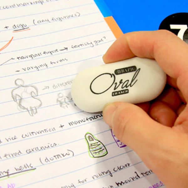 BAZIC White Oval Eraser (4/Pack) Sold in 24 Units