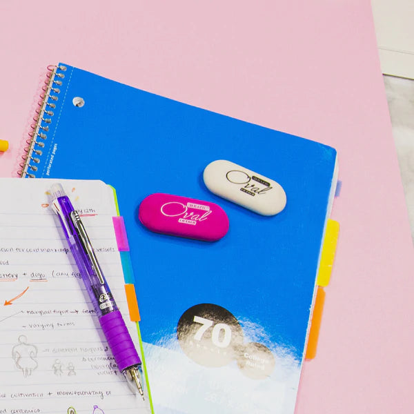 BAZIC White Oval Eraser (4/Pack) Sold in 24 Units