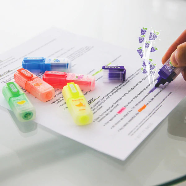 BAZIC Fruit Scented Mini Highlighters (6/Pack) Sold in 24 Units
