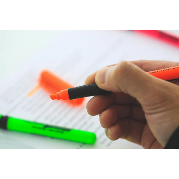 BAZIC Pen Style Fluorescent Highlighters w/ Cushion Grip (4/Pack) Sold in 24 Units