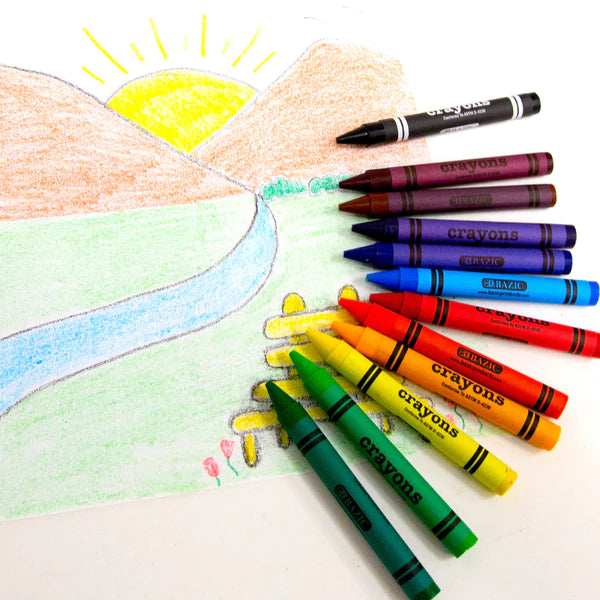 BAZIC 12 Color Premium Quality Jumbo Crayons Sold in 24 Units
