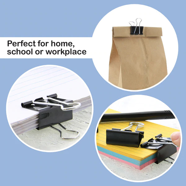 BAZIC Large 2" (51mm) Black Binder Clip (4/Pack) Sold in 24 Units