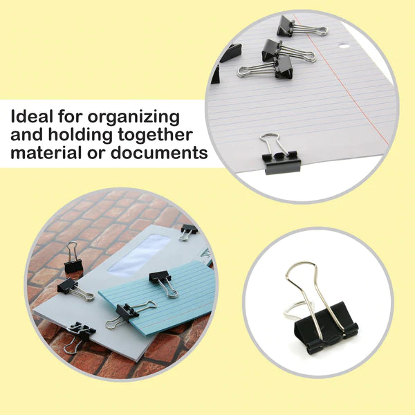 BAZIC Small 3/4" (19mm) Black Binder Clip (12/Box) Sold in 12 Units