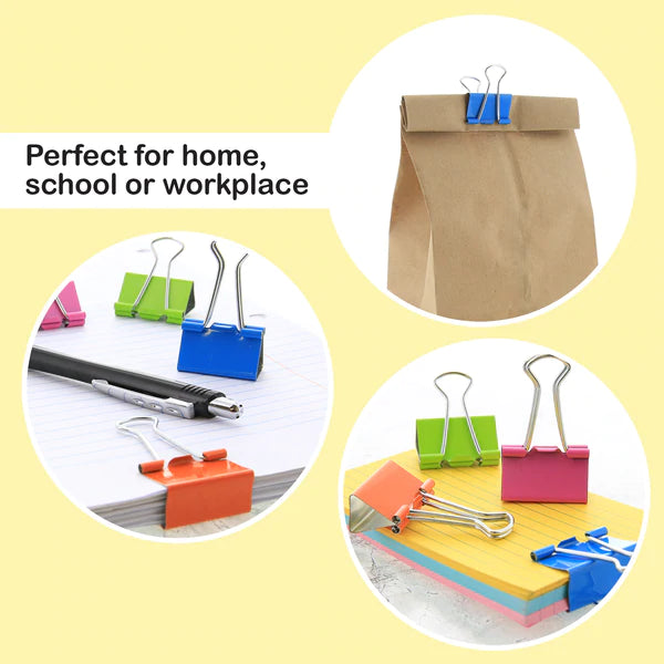 BAZIC Large 2" (51mm) Assorted Color Binder Clip (4/Pack) Sold in 24 Units