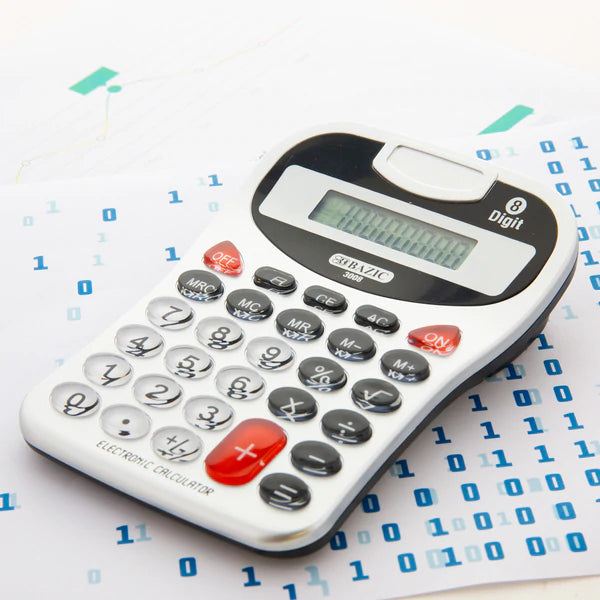 BAZIC 8-Digit Silver Desktop Calculator w/ Tone Sold in 12 Units