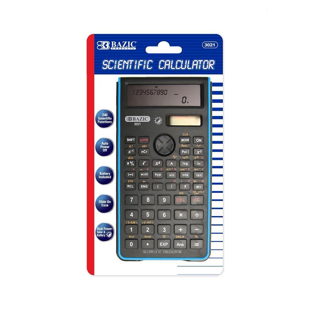 BAZIC 240 Function Fancy color Scientific Calculator w/ Slide-On Case Sold in 12 Units