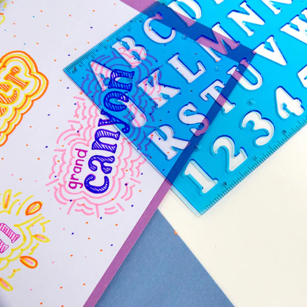 BAZIC 20mm Size Lettering Stencil Ruler Sets (2/Pack) Sold in 24 Units