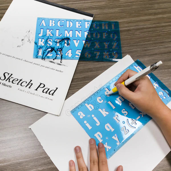 BAZIC 20mm Size Lettering Stencil Ruler Sets (2/Pack) Sold in 24 Units