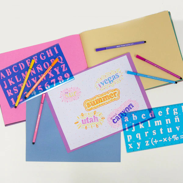 BAZIC 20mm Size Lettering Stencil Ruler Sets (2/Pack) Sold in 24 Units