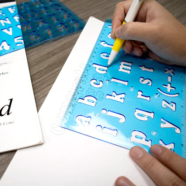 BAZIC 20mm Size Lettering Stencil Ruler Sets (2/Pack) Sold in 24 Units