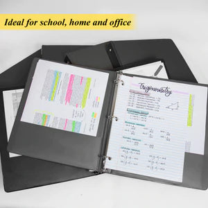 Bazic 1 1/2" Black 3-Ring Binder w/ 2 Pockets Sold in 12 Units