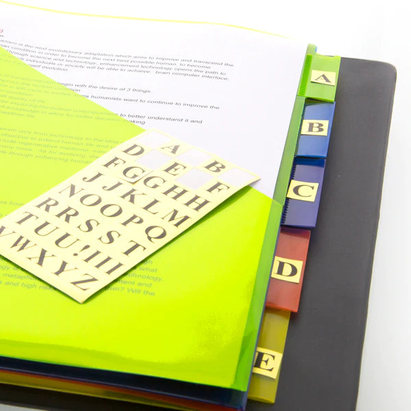 BAZIC 3-Ring Binder Pockets Dividers w/ 5 Insertable Color Tabs Sold in 24 Units