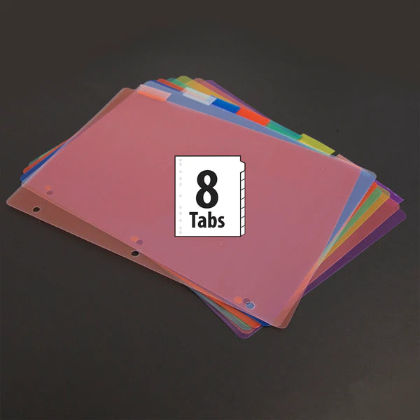 BAZIC 3-Ring Binder Dividers w/ 8 Insertable Color Tabs Sold in 24 Units