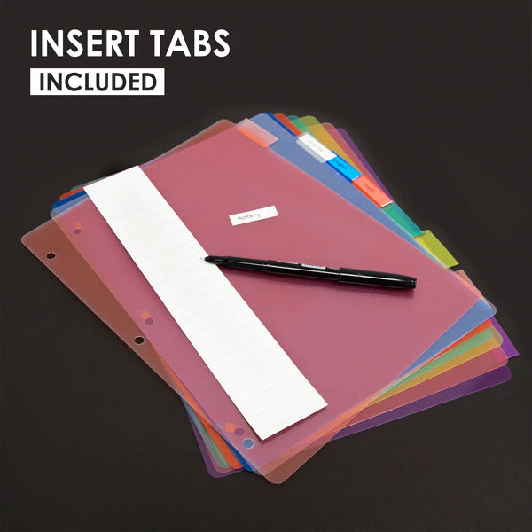 BAZIC 3-Ring Binder Dividers w/ 8 Insertable Color Tabs Sold in 24 Units