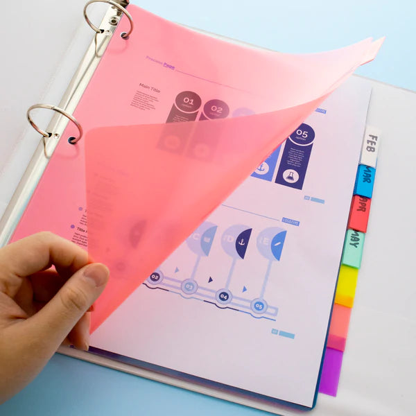 BAZIC 3-Ring Binder Dividers w/ 8 Insertable Color Tabs Sold in 24 Units