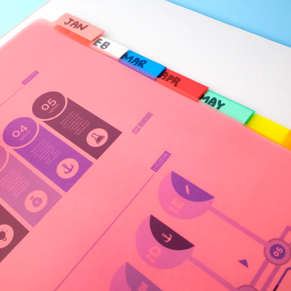 BAZIC 3-Ring Binder Dividers w/ 8 Insertable Color Tabs Sold in 24 Units