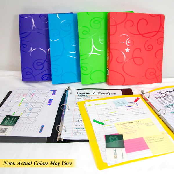 BAZIC 1" Swirl Poly 3-Ring Binder w/ Pocket Sold in 48 Units