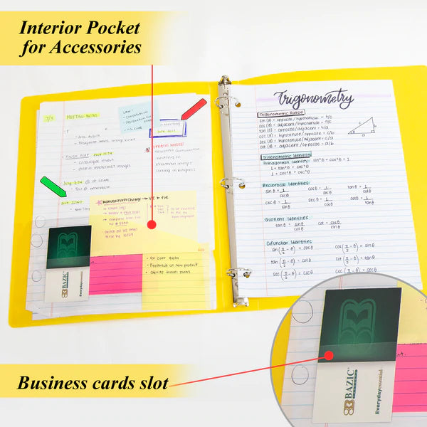 BAZIC 1" Swirl Poly 3-Ring Binder w/ Pocket Sold in 48 Units