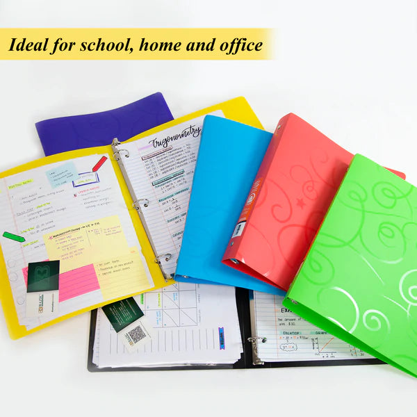 BAZIC 1" Swirl Poly 3-Ring Binder w/ Pocket Sold in 48 Units