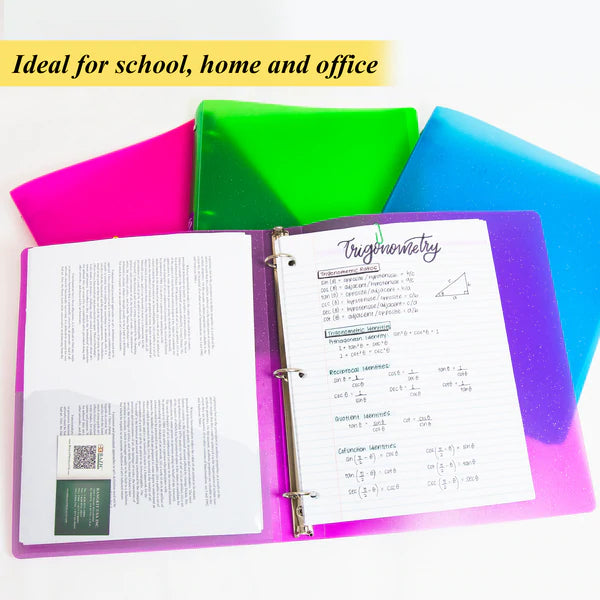 Bazic 1" Glitter Poly 3-Ring Binder w/ Pocket Sold in 48 units