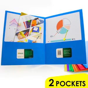Assorted Color 2-Pocket Portfolios Sold in 100 Units